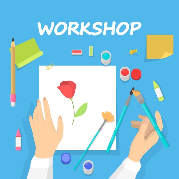 Workshop concept. Idea of education and creativity