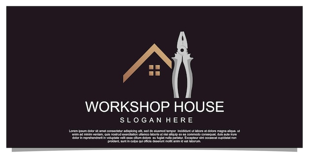 Workshop house and building concept logo design home building construction Premium Vector Part 2