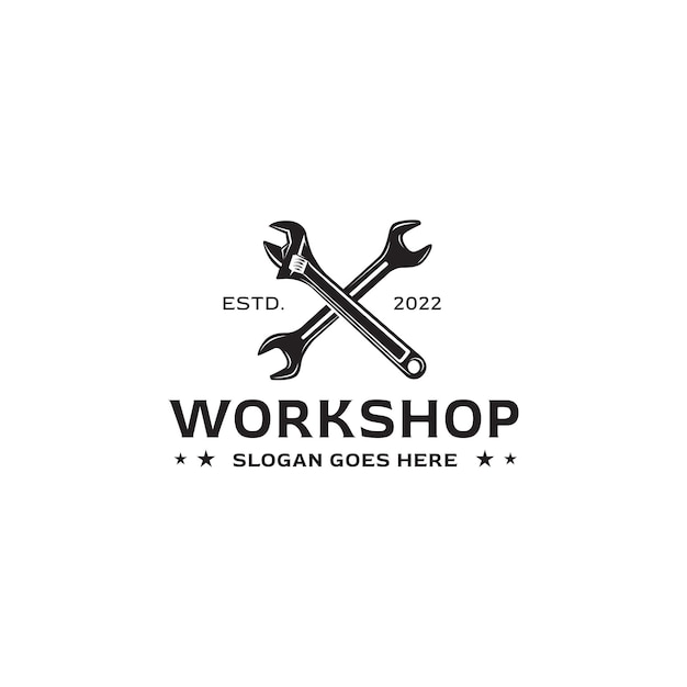 Workshop key logo in vintage style