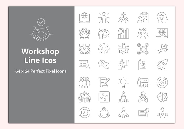 Workshop Line icons vectors set