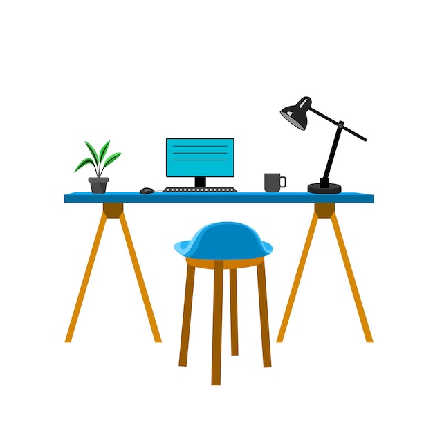 Workspace flat design