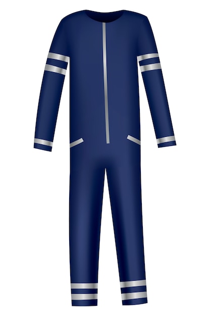 Workwear uniform element Blue denim overall or dungaree as uniform Protective clothing or safety equipment Construction workers clothing uniform mockup