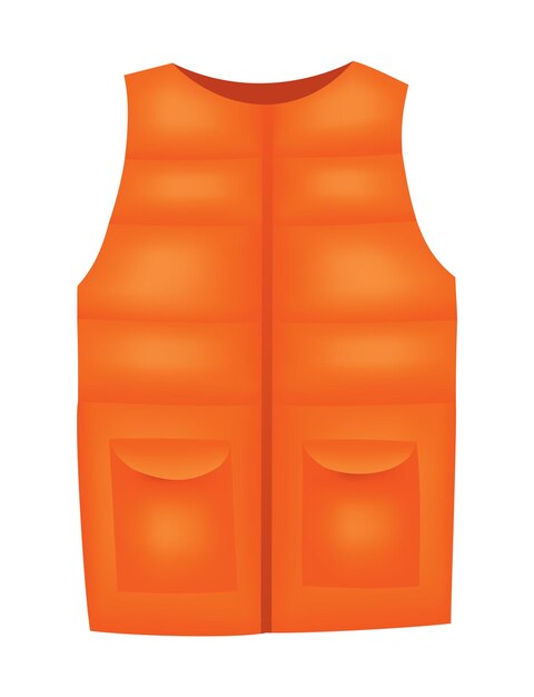 Vector workwear uniform element orange warning vest as uniform protective clothing or safety equipment construction workers clothing uniform mockup