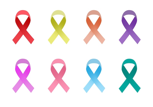 World AIDS Day, AIDS awareness ribbon vector illustration. Pink breast cancer ribbon