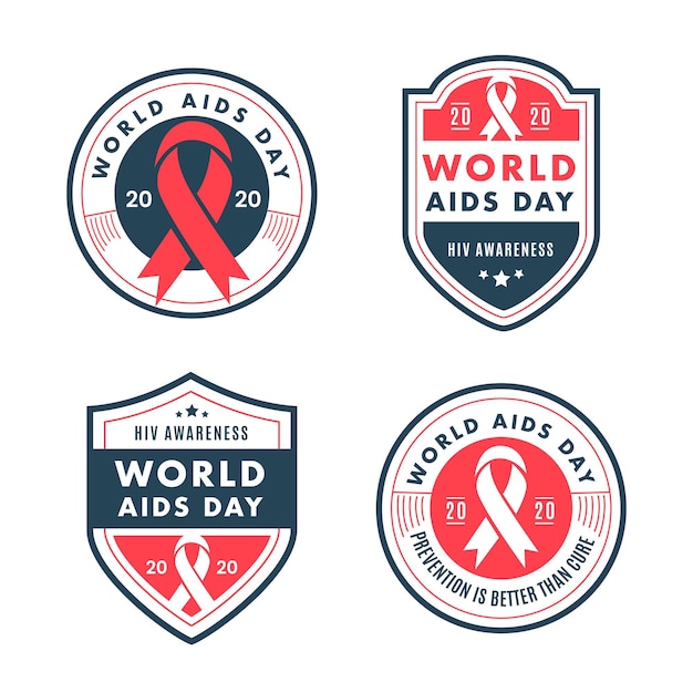 World aids day badge collection