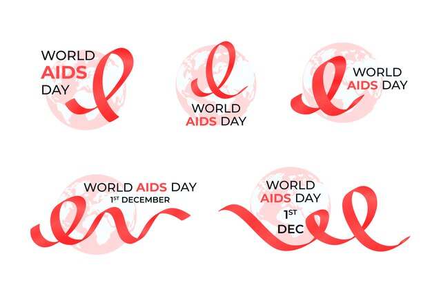 World aids day badge collection