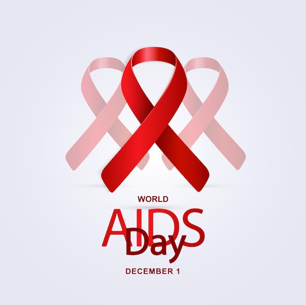 World AIDS Day Banner 1 December Aids Awareness World Aids Day concept Red Ribbon Web banner