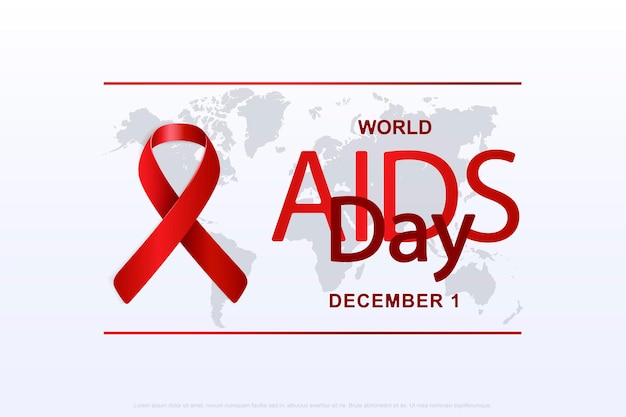 World AIDS Day Banner Aids Awareness World Aids Day concept Red Ribbon 1 December