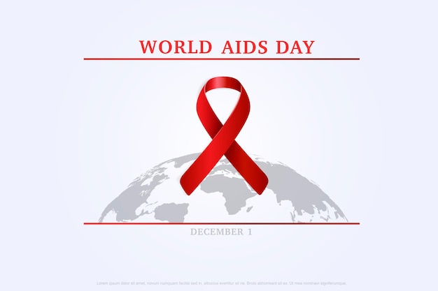 World AIDS Day Banner Background Illustration Aids Awareness World Aids Day concept Red Ribbon