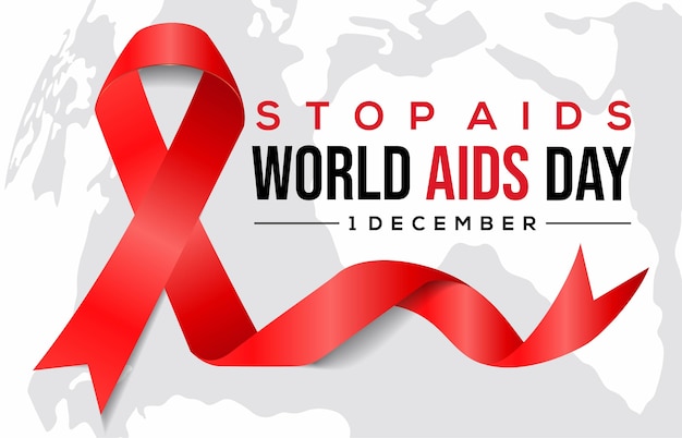 World Aids Day, December 1st, Aids Awareness Red Ribbon.