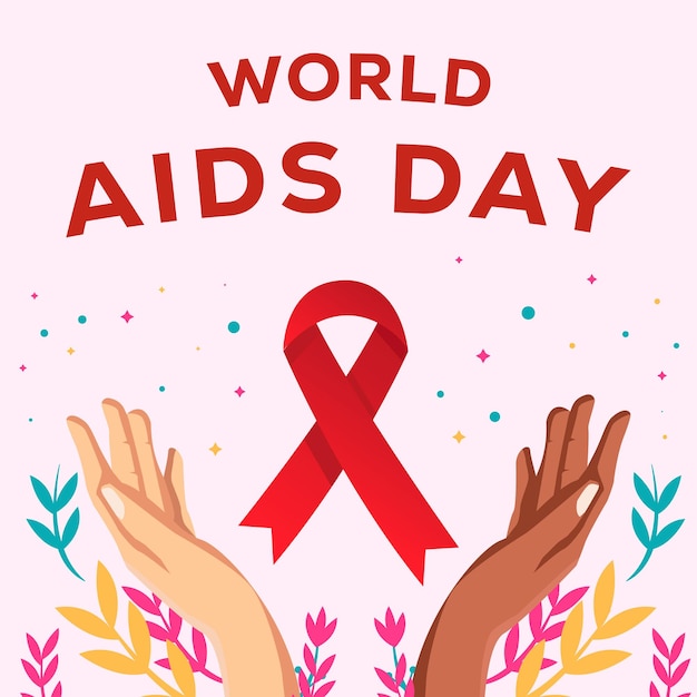 World aids day design concept illustration in flat design