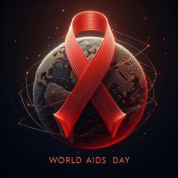 Vector world aids day digital art design