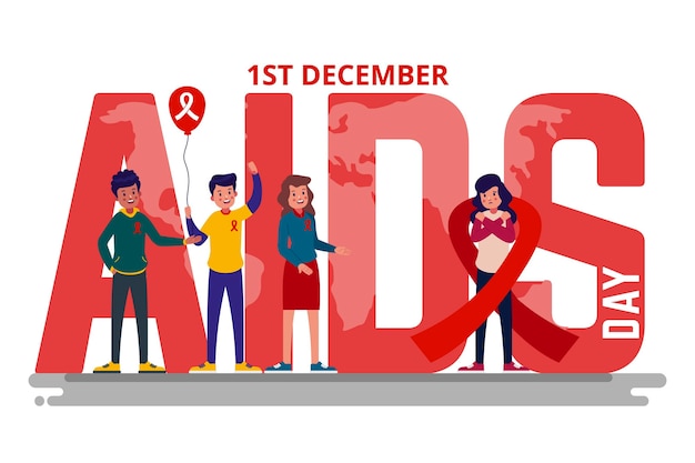 Vector world aids day event illustration