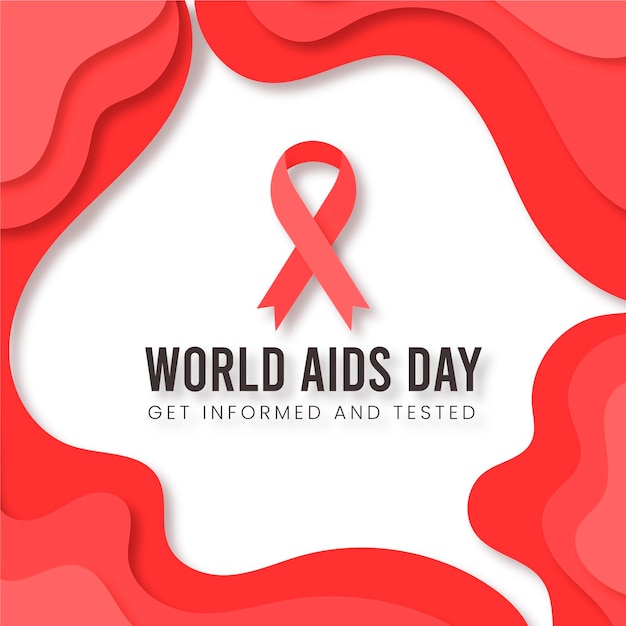 World aids day in paper style