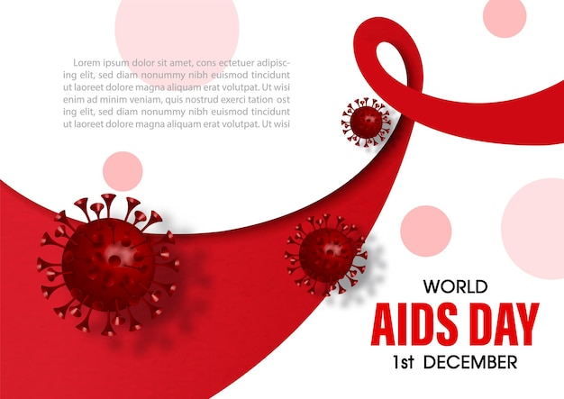 World AIDS day poster's campaign in 3d style and vector design