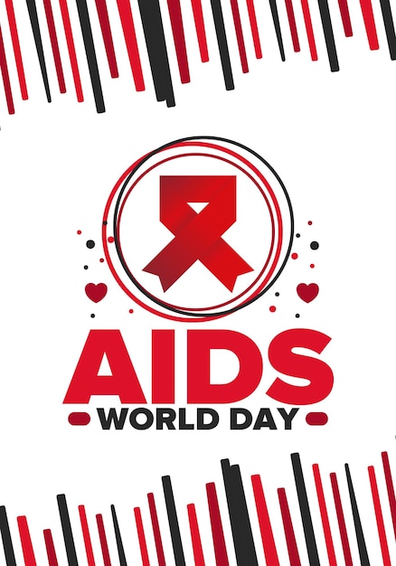 World Aids Day Red ribbon symbol Awareness and prevention hiv Medical healthcare Protection Art