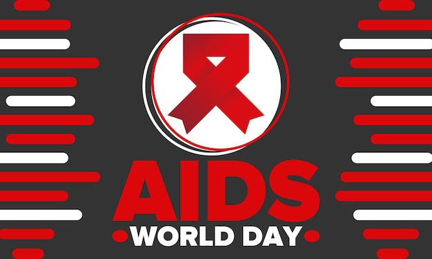 World Aids Day Red ribbon symbol Awareness and prevention hiv Medical healthcare Protection Art