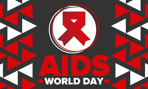 World Aids Day Red ribbon symbol Awareness and prevention hiv Medical healthcare Protection Art