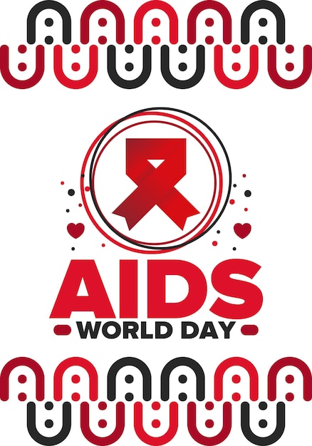 World Aids Day Red ribbon symbol Awareness and prevention hiv Medical healthcare Protection Art