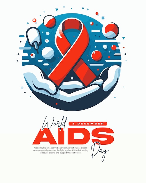 Vector world aids day social media post banner template