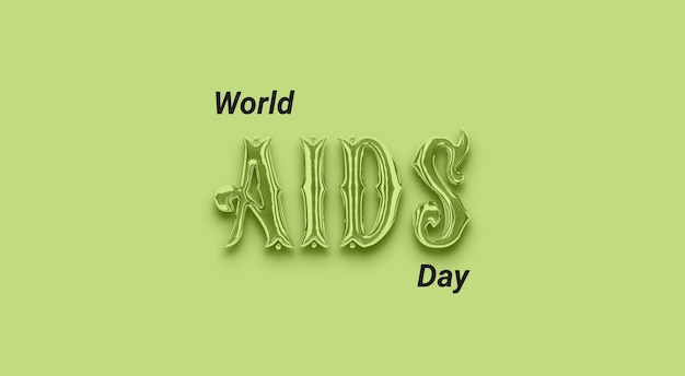 world Aids day text effect