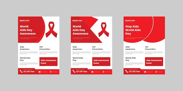 World Aids day vector flyer design template