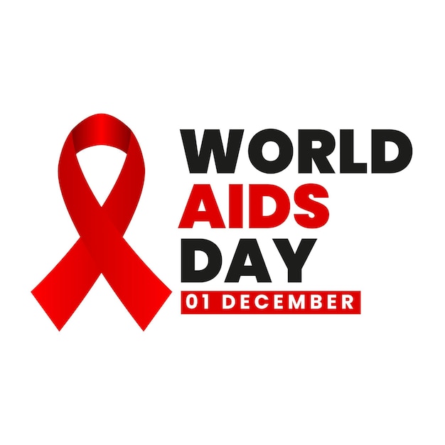 World AIDS Day vector Red ribbon symbolizing awareness support and hope