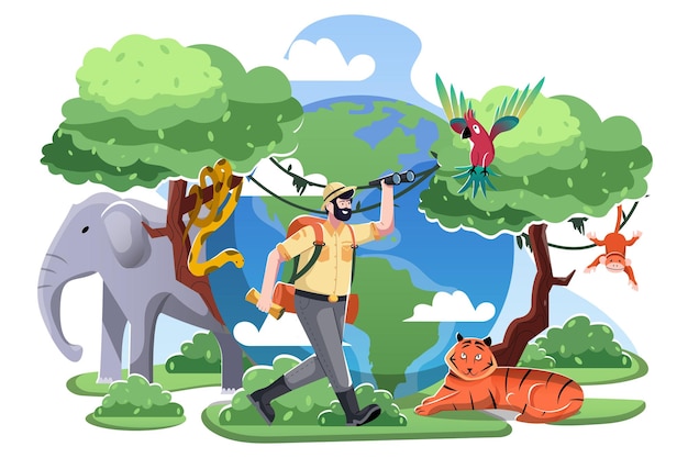 World Animal Day Flat Illustration