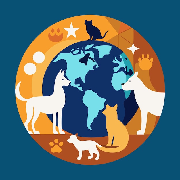 World Animal Day poster design vector