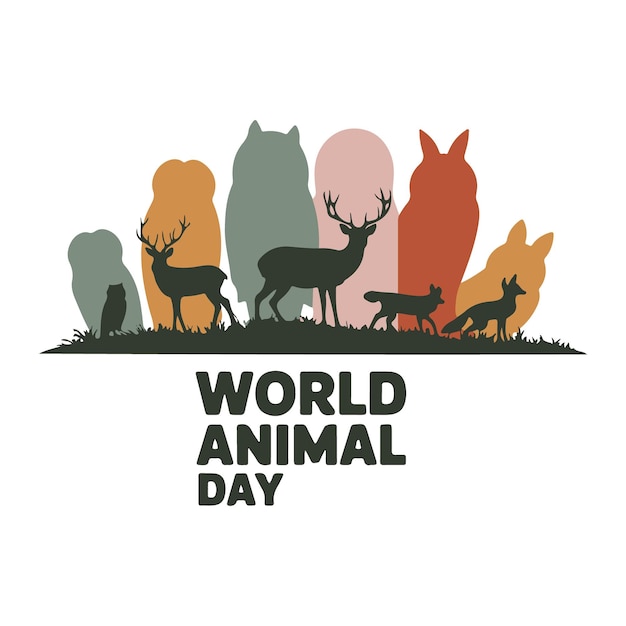 Vector world animal day wildlife conservation vector design