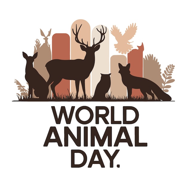 Vector world animal day wildlife conservation vector design