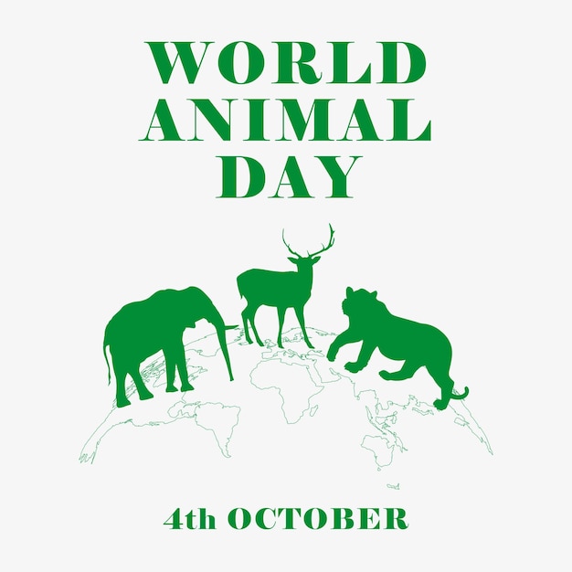 Vector world animals day graphics banner vector design elements and poster