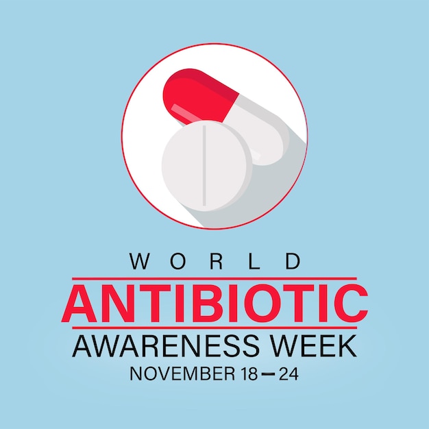 World Antibiotic Awareness Week vector icon illustration Background banner card poster template