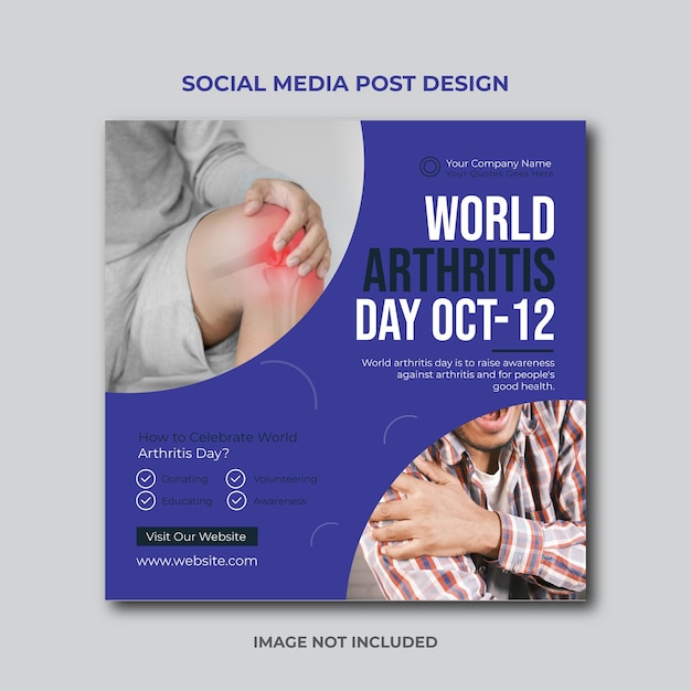 world arthritis day social media post design Template