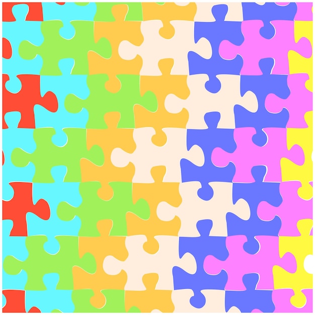 World autism awareness day 2 April Colorful puzzles Medical vector illustration Symbol of autism