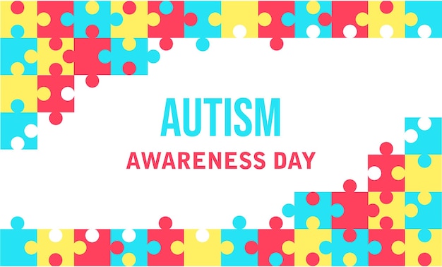 World autism awareness day background design template World autism day colorful puzzle