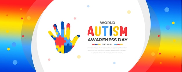 World autism awareness day colorful puzzle background design template