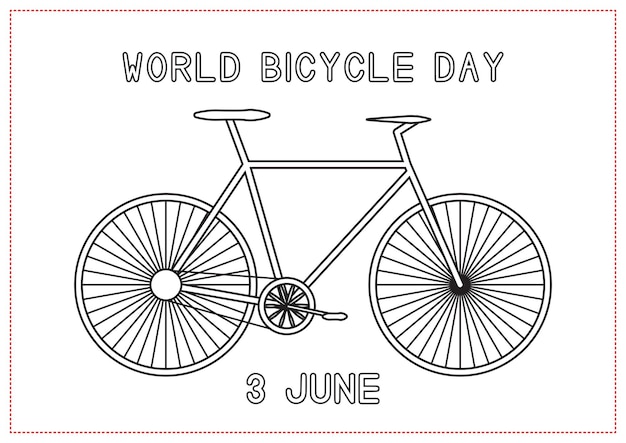 World Bicycle Day Coloring Sheet