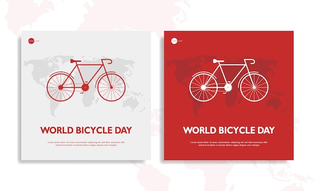 world bicycle day social media template instagram post