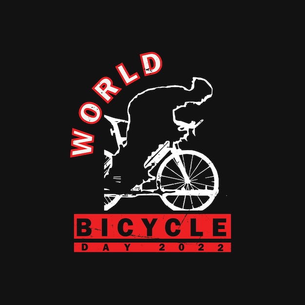 Vector world bicycle t shirt vector graphic tshirt print ready premium vector