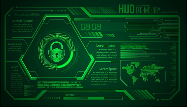 world binary circuit board future technology blue hud cyber security concept background