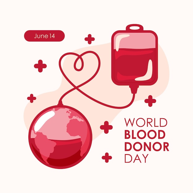 World blood donor day background template