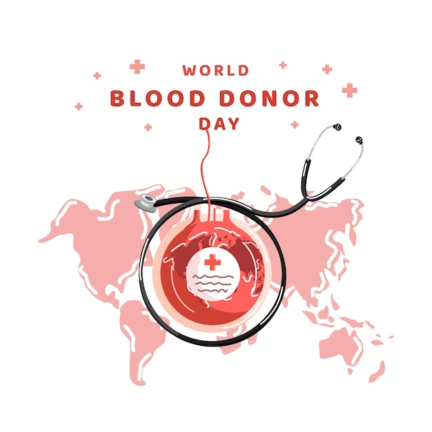 World blood donor day illustration banner