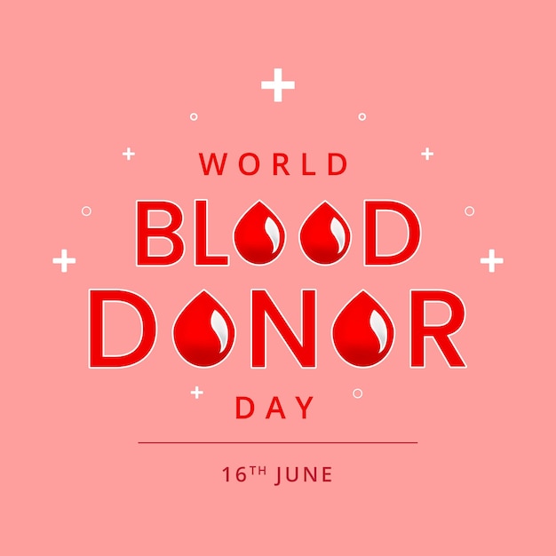 World blood donor day poster design template