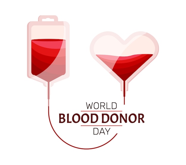 World blood donor day template on white background