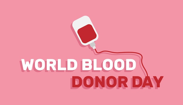 World blood donor day with transfusion concept in minimal cartoon style