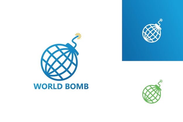 World Bomb Logo Template Design Vector, Emblem, Design Concept, Creative Symbol, Icon