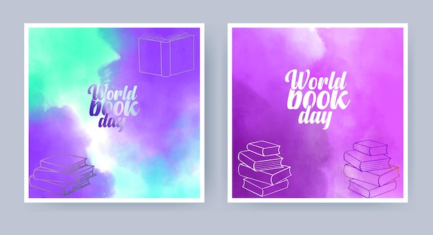 World book day.Mnemonic design with watercolor background