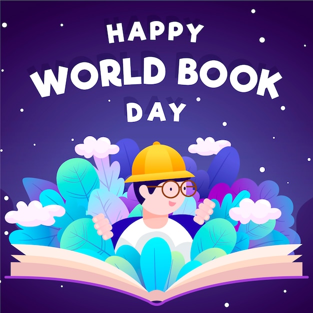 World book day with man reading