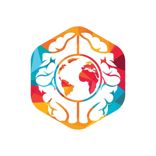 World brain vector logo template